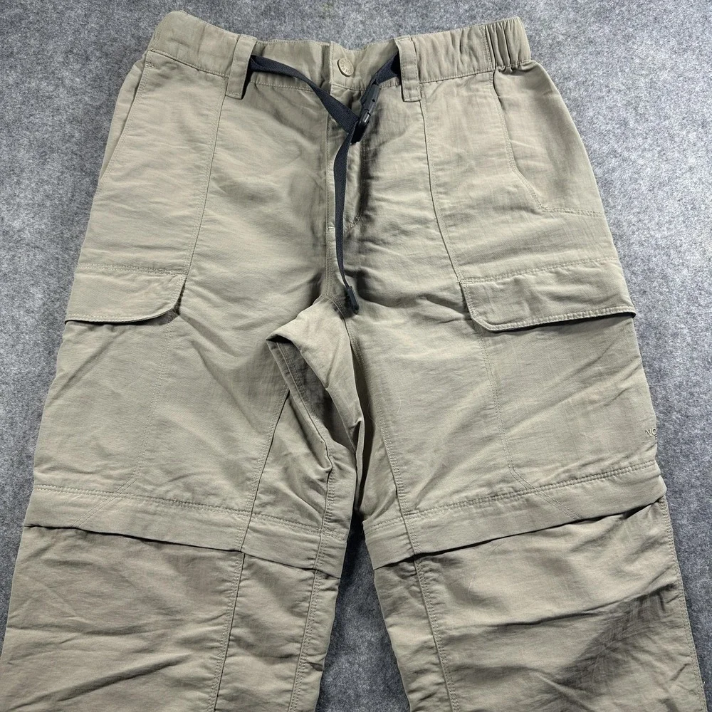 The North Face Convertible Cargo Pants Men 29 Tan Khaki Hiking Zip Off Outdoor